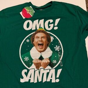 NWT OMG Santa Graphic T-Shirt Elf Movie Medium
